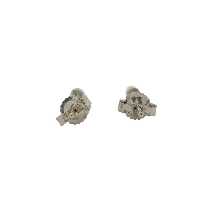 Beny Sofer Solid 14k 585 White Gold Bezel 3 Diamond Cluster Stud Earrings