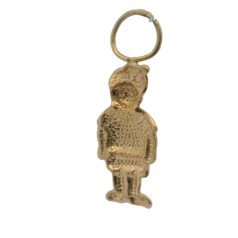 Vintage Solid 14kt Yellow Gold Boy Child in Baseball Cap Charm Pendant (2)