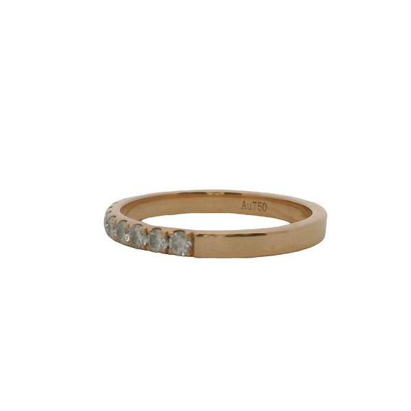 Solid 18kt Yellow Gold Half-Eternity 0.39ctw Diamond Stackable Band Ring Size 6