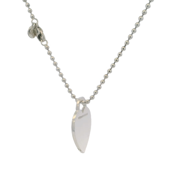 Tiffany & Co Return to Tiffany Collection 925 Sterling Silver Heart Tag On 34.5" Thin Ball Chain Necklace
