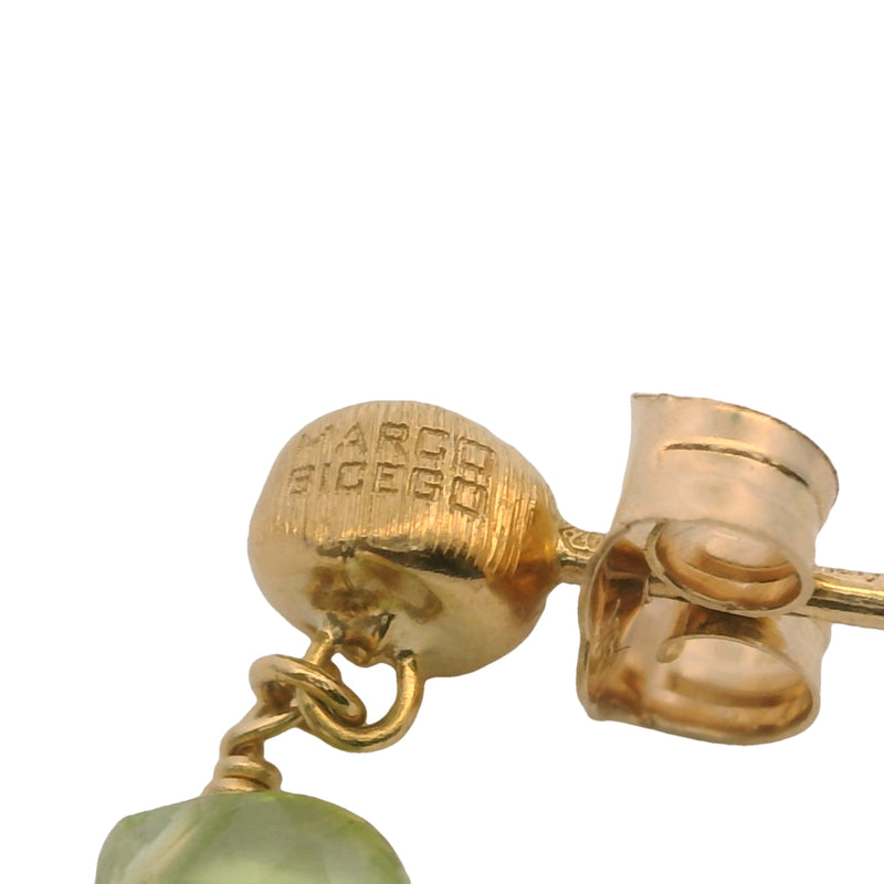 Marco Bicego Italian 18kt Yellow Gold Freshwater Pearl, Peridot, and Tourmaline Drop/Dangle Earrings