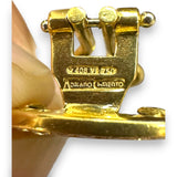 1980s Adriano Chimento 18kt Solid Yellow Gold 20mm Roman Coin Omega-Back Stud Earrings with Diamond Halo Made in Italy