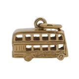 Vintage Solid 14kt Yellow Gold Double Decker Tour Bus Vehicle Dangle Charm