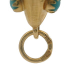 Vintage Italian Solid 18kt Yellow Gold Articulated 1.5" Fish Pendant with Turquoise Eyes