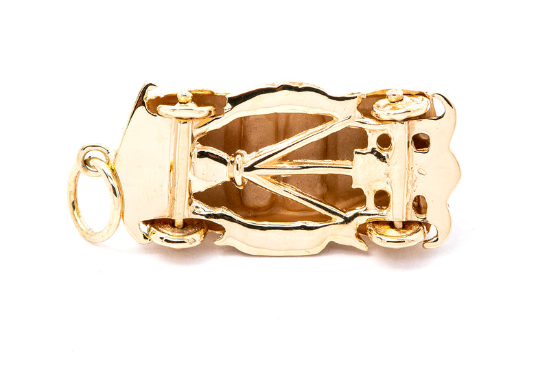 Vintage Automobile Car Cruising 14k 585 Yellow Gold Charm Pendant