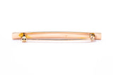 Art Nouveau Flower Motif Carved Estate Bar Lapel Pin 10K 417 Yellow & Rose Gold Brooch
