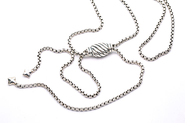 David Yurman 2.5mm Box Link Rolo 925 Sterling Silver DY Bolo 37" Opera Rope Necklace