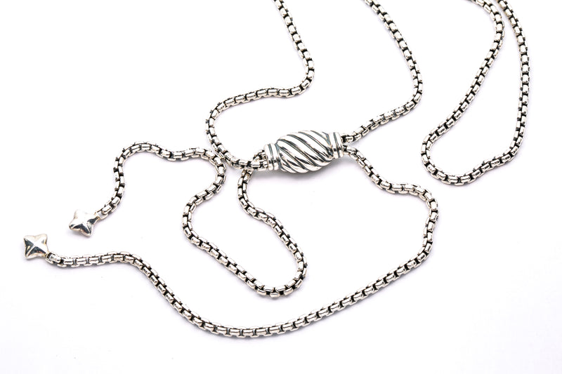 David Yurman 2.5mm Box Link Rolo 925 Sterling Silver DY Bolo 37" Opera Rope Necklace