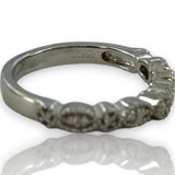 Zoara Platinum and Diamond Milgrain Round and Marquise Shapes Wedding Band