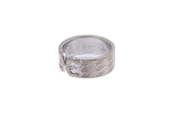 Vintage Cartier Double C Logo Monogram Band 18K 750 White Gold Ring Size 7 1/2