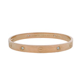Custom Cartier 18kt Rose Gold 0.28ctw Diamond Screw Love Bracelet 17 Screwdriver