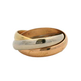 Vintage 80s/90s Cartier Solid 18kt Tri-Tone Gold Trinity Ring Size 5