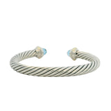 David Yurman 925 Sterling 14k Yellow Gold Topaz 7mm Classic Cable Bracelet 6.5"
