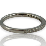 EMA Solid 18kt White Gold and Diamond Half Eternity Wedding Band Stackable Accent Ring