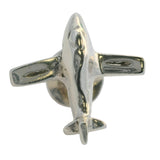 Vintage 925 Sterling Silver 3D Airplane Plane Single Cufflink