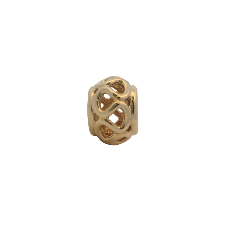 Charm espaciador entrelazado de oro amarillo macizo de 14 kt de Pandora retirado