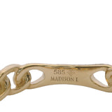 Madison L 14kt Yellow Gold Curb Link Style Ring with Diamond Anchor Link Center Size 6.5