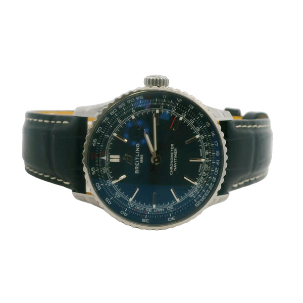 Breitling Navitimer A17329 41mm Blue Dial Leather Inscribed Watch