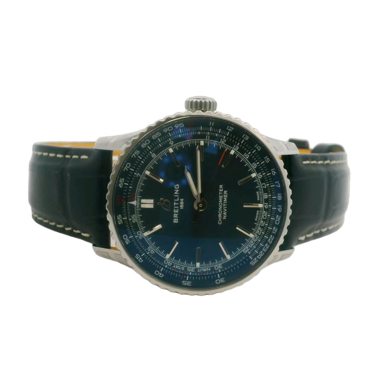 Breitling Navitimer A17329 41mm Blue Dial Leather Inscribed Watch