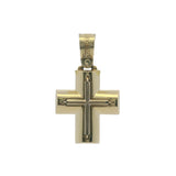 Triantos Solid 14kt Yellow and White Gold 2-Tone Cross Necklace Pendant