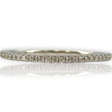 14kt Solid White Gold and Diamond Half Eternity Wedding Stackable Band Size 7