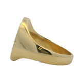 Trinity Vintage 1950s Solid 18kt 750 Yellow Gold 17mm Wide Oval Blank Signet Ring Size 9