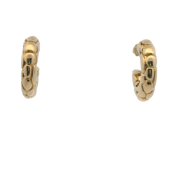 Retired John Hardy Solid 18kt Yellow Gold Kali Pebble Nugget Hoop Earrings