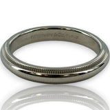 Tiffany & Co Together Collection Solid 950 Platinum Milgrain 3mm Band Wedding Engagement Ring Size 6.5