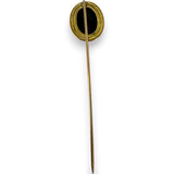 Antique Victorian 10kt Yellow Gold Black and White Onyx Cameo Stick Lapel Pin