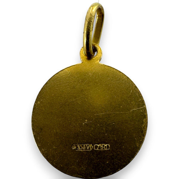 Charm colgante religioso de San Antonio, fabricado en Italia en oro macizo de 18 kt.