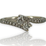 Kay Ever Us Collection 14kt White Gold Toi et Moi Ring With Half Eternity Diamond Band Size 6.75