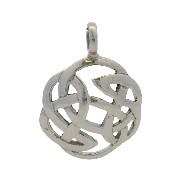 Colgante de círculo de 30 mm con nudo celta en plata de ley 925