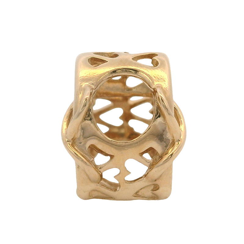 Pandora Retired Solid 14kt Yellow Gold "Love You Mom" Infinity Heart Spacer Charm