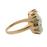 Antique 1900-1910s 10k Yellow Gold Jonas Koch White Opal Flower Shaped Cluster Ring Size 6.5