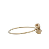 Solid 14kt Yellow Gold Dainty Thin Dotted Bow Ring Size 7