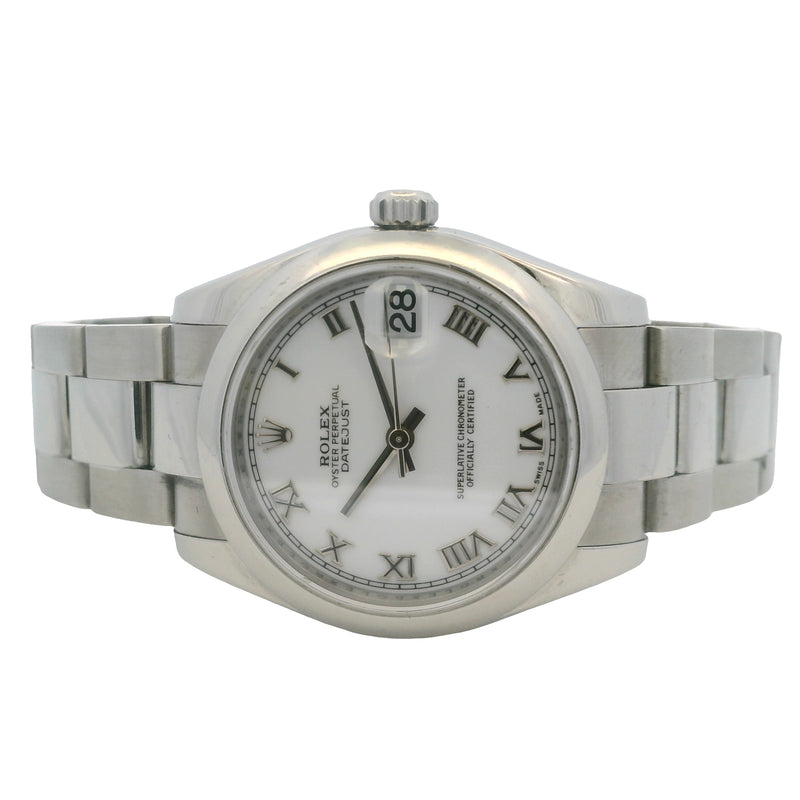 Rolex 178240 Midsize Datejust White Dial Steel Watch 2006