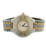 Cartier 123000P Must 21 31mm Ivory Dial Gold Plated Stainless Steel Quartz Watch
