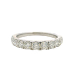 Marchesa Solid 18kt White Gold and Diamond Graduated Half Eternity Band Ring Size 7
