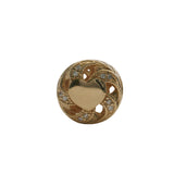Pandora Solid 14kt Yellow Gold 585 and CZ Ribbon Hearts Spacer Slider Charm