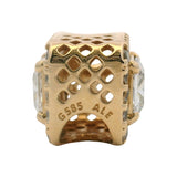 Pandora Solid 14kt Yellow Gold and CZ Square Sparkle Bead Spacer Halo Charm