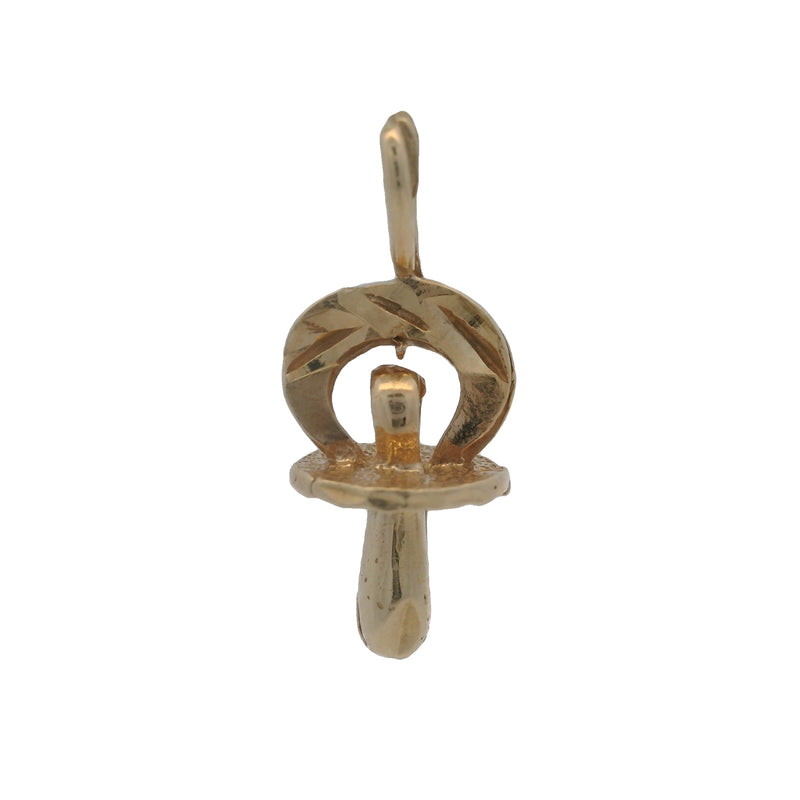 Vintage Solid 14kt Yellow Gold Baby Pacifier Binky Charm
