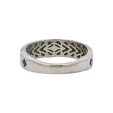 Vera Wang Love 14kt White Gold Striped 7mm Band 0.52ctw Diamond Sides Size 11