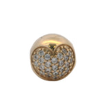 Retired Pandora Solid 14kt Yellow Gold and CZ Cubic Zirconia Pave Heart Clip Charm