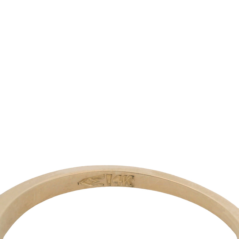 Antique 1930s 14kt Two-Tone Single-Cut 7 Diamond Line Wedding Band Ring Size 7