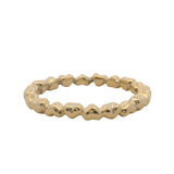 Pandora Solid 14kt Yellow Gold Forever Love Band of Hearts Ring Size 7