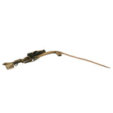 Late Victorian 14kt Yellow Gold Branch Flower Green Leaf Art Nouveau Brooch with Diamond