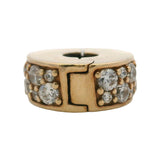 Pandora Rare Retired Solid 14kt Yellow Gold and CZ Clear Pave Spacer Clip Charm