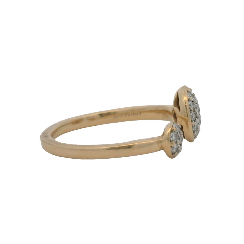 Just Perfect Solid 14kt Yellow Gold Diamond Cluster Small and Large Circle Wrap Fashion Ring Size 6