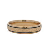 Vintage Post-1999 14kt Yellow Gold and Blue Enamel Scroll Victorian Style Band Ring Size 15