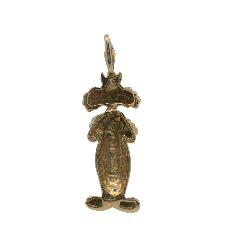 Vintage 1990 Warner Brothers 14kt Yellow Gold Sylvester the Cat Charm Pendant